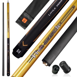 Taco de billar Little Monster mejorado de fibra de carbono de 2 piezas con baja deflexión, punta de 12.9mm y bolsa de cuero PU - Product Image 1