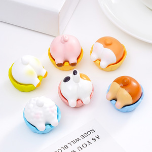<span class=keywords><strong>Dessin</strong></span> <span class=keywords><strong>animé</strong></span> 3D résine artisanat figurines miniatures Corgi ours mouton <span class=keywords><strong>cochon</strong></span> canard cul Animal fesses queue caractère Style tasse gâteau enfant jouets - Product Image 1