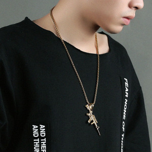 Collar con Colgante de Rifle AK47, Estilo Punk, Hip Hop, para Hombre y Mujer, Joyería para Enamorados, Regalos Festivos de San Valentín - Product Image 2