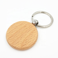 Porte-clés en bois rond naturel de marque privée gravure Laser Logo porte-clés en bois vierge bricolage porte-clés en bois pour cadeau Souvenir