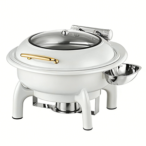 <span class=keywords><strong>Scaldavivande</strong></span> <span class=keywords><strong>Elettrico</strong></span> Professionale 6L 9L in Acciaio Inox, Contenitore Idraulico Bianco Oro per Buffet e Catering - Product Image 3