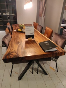 ตัวอย่างฟรี เฟอร์นิเจอร์ไม้ โต๊ะไม้แผ่นเดียวแบบธรรมชาติ สำหรับสำนักงาน ร้านอาหาร โต๊ะครัว โต๊ะรับประทานอาหาร ทำจากไม้วอลนัท - Product Image 4