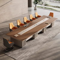 Table de conférence extensible carrée moderne haut de gamme de luxe avec chaises, design modulaire, matériau MDF, 12 places, pour école