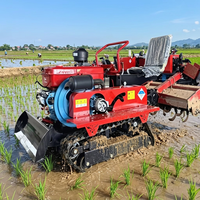 Tracteur chenillé chinois 25-35 CV diesel avec rotoculteur et plus de 30 accessoires agricoles