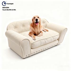 Großhandel Atmungsaktives Luxus-Hundebett Sofa mit Anpassbarem Tiermuster Abnehmbar Waschbar Kartonverpackung für Alle Jahreszeiten - Product Image 1