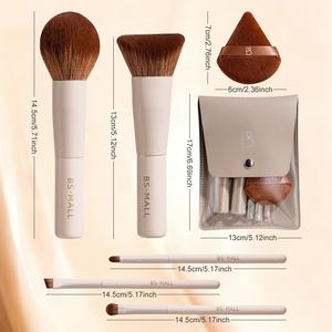 Ensemble de pinceaux de voyage BS-MALL, taille mini, outils de maquillage, kit de pinceaux de maquillage doux, logo personnalisé, pinceaux cosmétiques, ensemble de poudre et de sac - Product Image 2