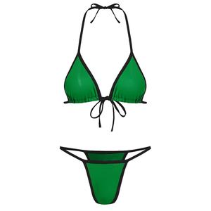 ชุดบิกินี่เซ็กซี่แบบสตริงสไตล์บราซิล 3 มิติ สำหรับผู้หญิง สั่งผลิตขั้นต่ำ 50 ชิ้น ลายบล็อกสีพร้อมเสื้อยืดลายเสือดาว ชุดชายหาด - Product Image 4