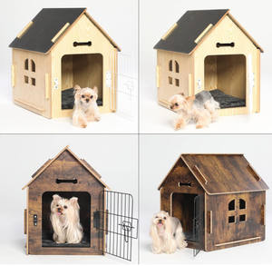 เตียงไม้ดีไซน์อบอุ่นสำหรับสุนัขหรือแมวขนาดเล็กบ้านสุนัขบ้านสุนัข - Product Image 5