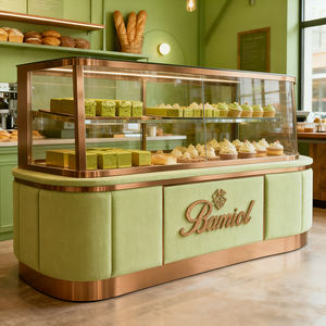 Personalização Padaria Display Counter Showcase madeira Pão Display Stand Bolo Loja Móveis - Product Image 3