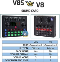 Carte Son V8s Interface Audio Table de Mixage Musicale Enregistrement Studio Professionnel Chant Diffusion en Direct V8 Plus Carte Son Externe USB