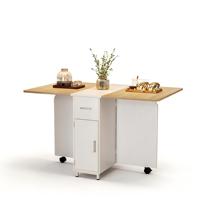 Table à manger pliable en bois européenne avec rangement pour 2 à 4 personnes, design portable pour petits espaces