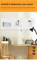 Étagère de rangement verticale perforée à clipser, écologique, pour fixation murale ou adhésive, 3 niveaux, moderne et simple