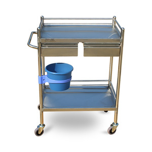 Chariot médical d'aide aux soins de santé 600x400x860mm en acier inoxydable, chariot de rangement pour hôpital - Product Image 3