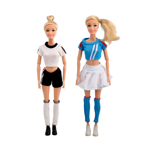 Juego de 2 <span class=keywords><strong>Muñecas</strong></span> de Fútbol de 11.5 Pulgadas, <span class=keywords><strong>Muñecas</strong></span> de Moda de Jugadores de Fútbol de ABS Ecológico con Uniforme y Balón Deportivo, Caja de Regalo - Product Image 2