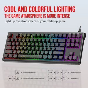 Raikoo DG87 Wired Mechanical <b>Keyboard</b> 87-Key RGB Backlit Gaming Office <b>Keyboard</b> With Contour Keycaps And Kickstand - Product Image 5
