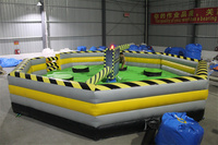 Parcours d'obstacles gonflable extérieur pour adultes, type Wipeout Carnival Sport, avec machine rotative Toxic Meltdown Sweeper