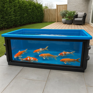 Bassin à poissons en fibre de verre de haute qualité pour Koi et poissons rouges, bassin extérieur pour aquaculture et élevage de poissons - Product Image 1