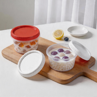 Bocaux de conservation jetables en PP de qualité alimentaire sans BPA, hermétiques et anti-fuite, avec couvercle à vis, pour la restauration rapide et les desserts