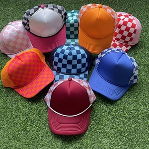 Promotion Été : Casquette Trucker en Maille à Motif Damier Personnalisable, Casquette de Baseball à <span class=keywords><strong>5</strong></span> Panneaux avec Face Avant en Mousse Tendance, Casquette de Sport à Carreaux, Casquette de Noël - Product Image 1