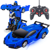 1/18 2 in 1 Robot Transformasi Kendaraan Sport Model Mobil RC Mobil Robot Deformasi Mobil Remote Control Mainan untuk Hadiah Anak-anak