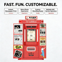 Équipement de service commercial d'imprimante de photomaton de journal avec le distributeur automatique de photobooth de logo de coquille de logiciel