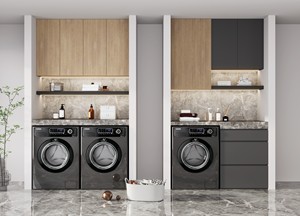 Armoire à linge moderne en bois massif JINGSHUN avec étagères intégrées, design personnalisable, fabrication sur mesure - Product Image 4