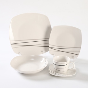 Juego de Vajilla de Cerámica de Diseño Más Popular, 16 Piezas, Juego de Vajilla de Porcelana Blanca - Product Image 1