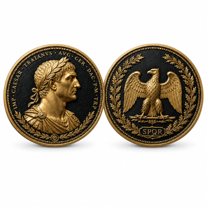 Moneda Conmemorativa de Lujo del Emperador Romano <span class=keywords><strong>Trajan</strong></span> en Relieve 3D, Chapada en Oro Doble, con Caja de Regalo LED - Product Image 2