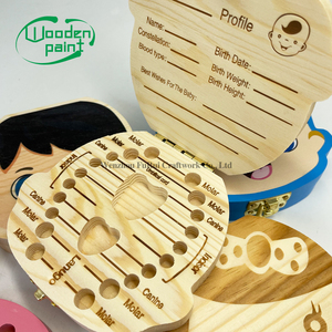 Boîte de rangement pour porte-dents de bébé, Collection garçon boîte cadeau Souvenir pour dents couleur bois de pin peinture féerique bois Durable blanc naturel - Product Image 3