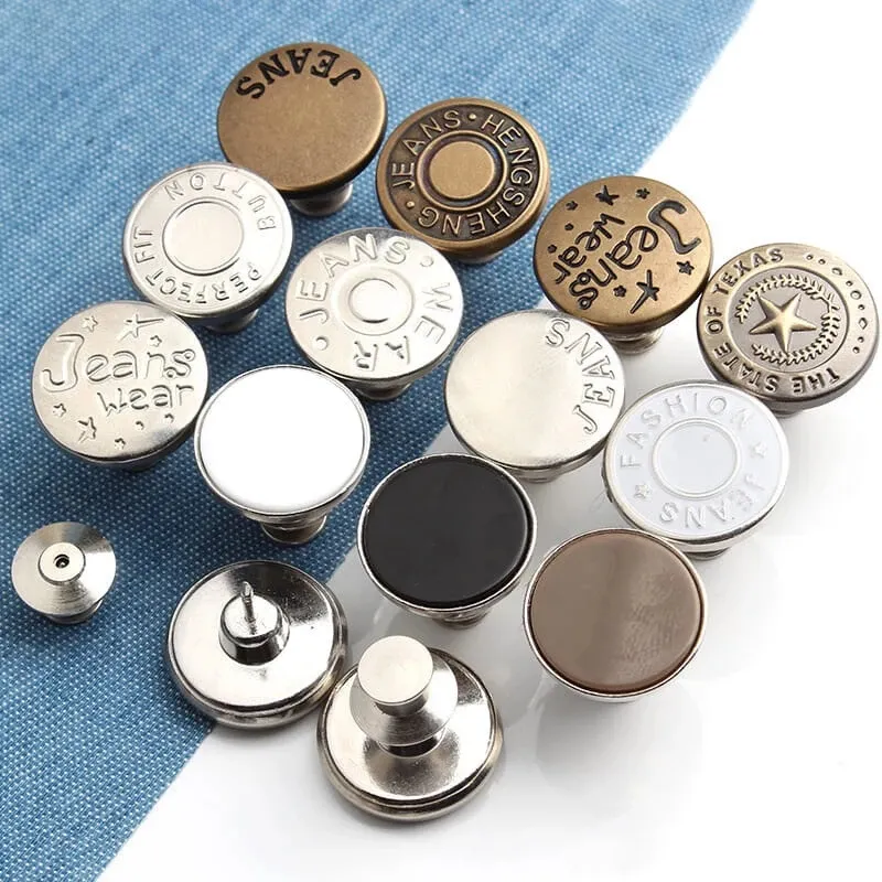 Çıtçıt giyim için Metal düğmeler kot mükemmel Fit ayarlamak düğme kendinden artışı azaltmak bel ücretsiz tırnak dikmek Botones