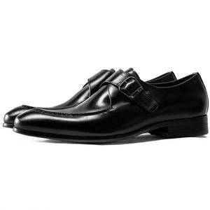 รองเท้าแฟชั่นแบบ Monk Strap สำหรับผู้ชาย ปี 2025 - รองเท้าสำหรับธุรกิจและงานปาร์ตี้ หนังระบายอากาศดี ทำมือ คุณภาพสูง เพิ่มความสูง - Product Image 1