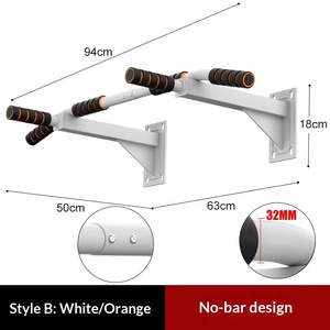Attrezzatura Fitness da Interno: <span class=keywords><strong>Barra</strong></span> per <span class=keywords><strong>Trazioni</strong></span> a Muro in Acciaio con Barre Singole/Doppie, Installazione su Porta, Modello Senza Trave Trasversale - Product Image 3