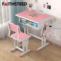 Ensemble de bureau et chaise ergonomiques pour l'école primaire, réglables en hauteur, bureau d'étude pour les élèves, pour l'école à domicile et la salle de classe