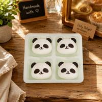 Gâteau mousse glacé en forme de tête de panda, dessert au chocolat et à la crème au fromage, motif animal de dessin animé mignon, prêt à consommer, vente en gros