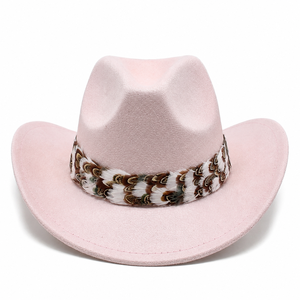 Bande de chapeau en plumes de <span class=keywords><strong>faisan</strong></span> naturelles teintées, garniture à franges, pour hommes et femmes, chapeau de cowboy, fedora, accessoire de coiffure, accessoire de costume - Product Image 2