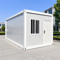 Maison conteneur préfabriquée 20 pieds en kit, design industriel, pour école, appartement, salle de bain, bureau de chantier portable, cabine de sécurité