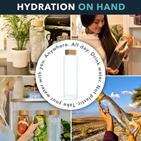 Nouvelle bouteille d'eau en verre borosilicaté transparent à large ouverture et à fond épais personnalisée en verre à boire pour le sport