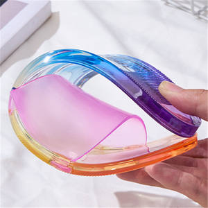 Nueva Tendencia de Moda, Sandalias Planas de Gelatina para <span class=keywords><strong>Mujer</strong></span>, Antideslizantes, Casuales, de PVC, Plástico, Coloridas, Transparentes, para Playa - Product Image 5