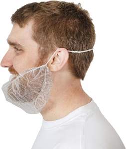 غطاء لحية قابل للتنفس ومقاوم للغبار وصحي، مقاس 18 بوصة، مرن وقابل للاستخدام مرة واحدة، مصنوع من البولي بروبيلين غير المنسوج، متوفر باللون الأبيض والأزرق والأسود - Product Image 3