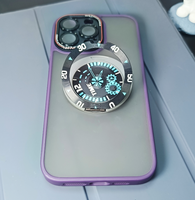 Coques de téléphone innovantes à thème horloge, design sportif, avec anneau support magnétique sécurisé et antichoc en TPU+PC
