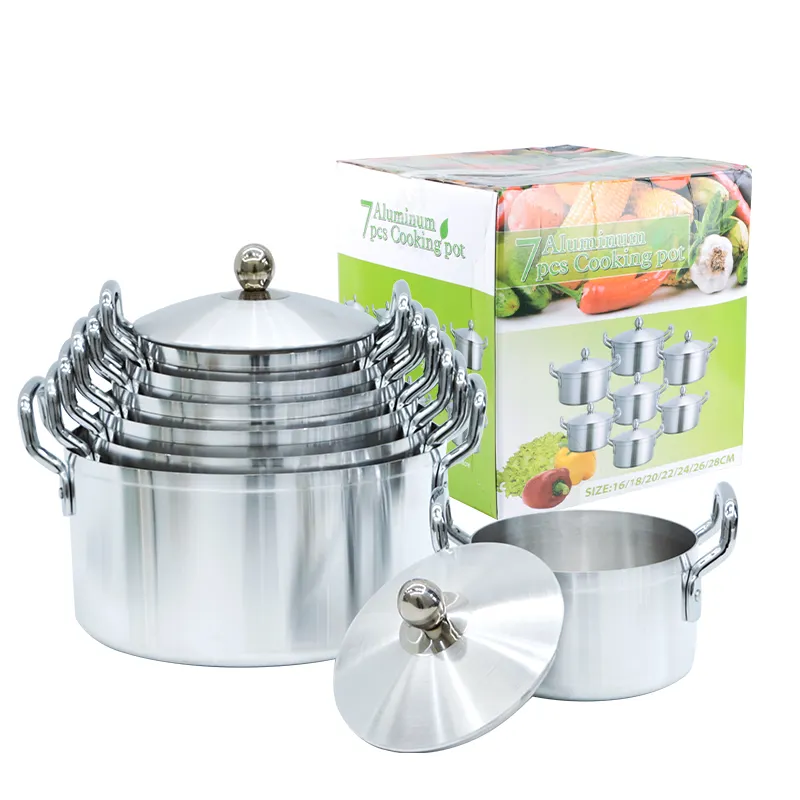 Jogo De Panela Casserole OEM Harga Murah Set Peralatan Masak Induksi Aluminium, Peralatan Masak Grosir Panci Masak Set Panci Panas dan Wajan