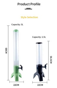 Led mạ nhựa cấp thực phẩm Margarita uống Dispenser 1.5/3L/100oz bia Tháp băng ống nước trái cây Dispenser cho Đảng - Product Image 2