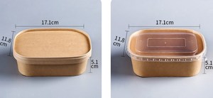 YU Personalizar Logo 500ml, 750ml, 1000ml Contenedor de alimentos desechable personalizado Contenedores de alimentos desechables con tapa - Product Image 4