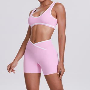 Shorts de yoga réversibles pour femmes, grande taille, légers, double face, contrastés, respirants, anti-transpiration, séchage rapide, taille haute - Product Image 5