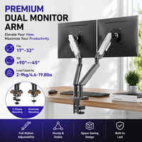 Soporte de Monitor Doble Zeno con Resorte de Gas, Elegante, para Monitores de 17-32 Pulgadas, Soporte de Escritorio Resistente para Laptop, Soporte para Dos Monitores, Carga de 2-9 kg