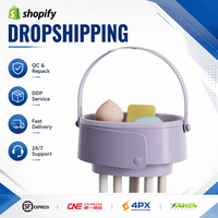 Meilleurs fournisseurs de produits de beauté en dropshipping pour le commerce électronique : Ensemble de nettoyage de pinceaux de maquillage 3-en-1 en silicone
