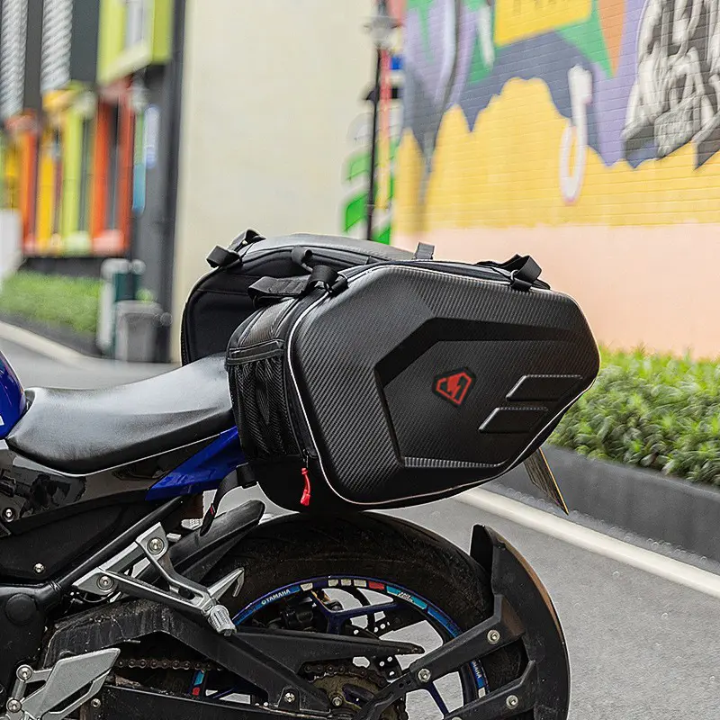 Tas sadel belakang sepeda motor, peralatan penyimpanan helm sepeda motor universal, tas samping helm kapasitas besar