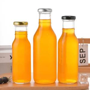 Bán Buôn Rỗng Vòng 250Ml 350Ml 500Ml Sữa Nước Trái Cây Trà Uống Nước Sốt Cà Chua Chai Thủy Tinh Với Nắp Biển Chai Thủy Tinh - Product Image 4