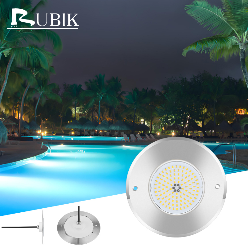 10W Ultra-Thin Integrated Multicolored LED Pool Lights IP68 Waterproof Wall-Mounted Landscape Dimmable Remote Control 316