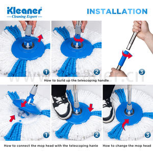<span class=keywords><strong>Kleaner</strong></span> Ensemble de vadrouille et seau bleus de haute qualité 8L en acier inoxydable vadrouille rotative en microfibre nettoyage facile vadrouille rotative - Product Image 6